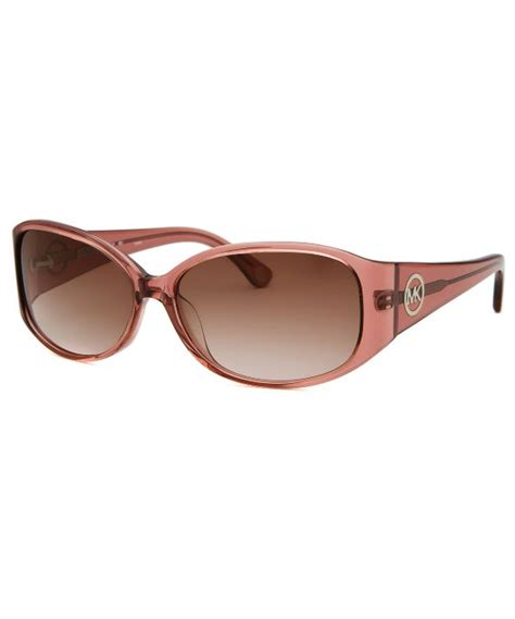 michael michael kors women s af rectangle translucent pink sunglasses