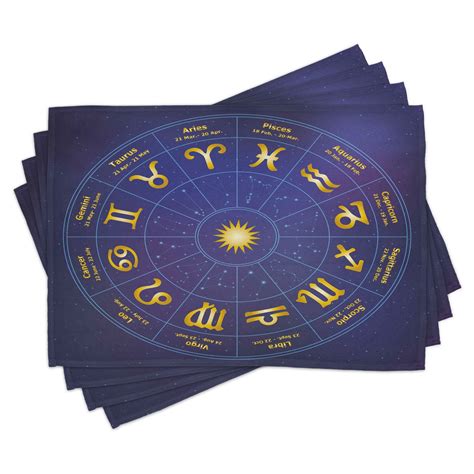 astrology placemats set   horoscope zodiac signs  birth