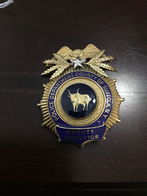 deputy inspector police department county  suffolk  york police badge badge fire badge