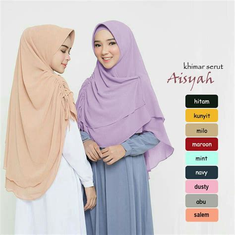 hijab syari khimar aisyah serut terbaru  modern