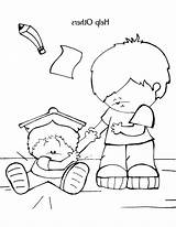 Others Helping Coloring Pages Serving Children Kids Color Getcolorings Printable Bible sketch template