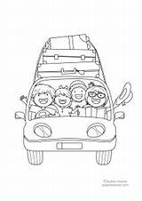 Coloring Family Car Pages Trip sketch template