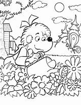 Coloring Pages Garden Bears Berenstain Sheets Bear Sister Kids Watering Printable Week Gardens Activity Colouring Worksheets Popular Winter sketch template