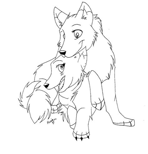 anime wolf pack coloring coloring pages