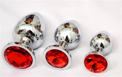 Metal Anal Butt Plug Booty Beads Sex Toy Stainless Steel Crystal