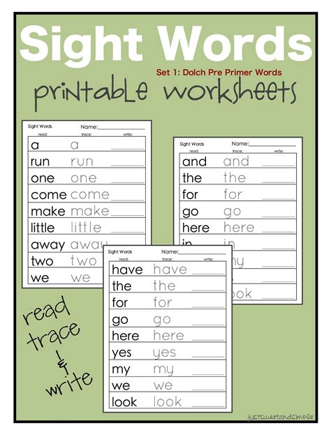 printable sight word worksheets  kindergarten stock rugby rumilly