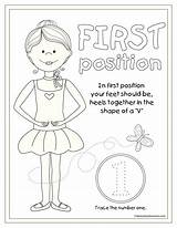 Coloring Ballet Dance Position Pages Kids Printable 1st Ballerina Positions Sheet Color Colouring Sheets First Second Class Dancer Teach Teacher sketch template