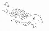 Dolphin Pages Mermaid Coloring Printable Colouring Barbie Getcolorings Getdrawings sketch template