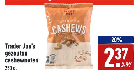 trader joes gezouten cashewnoten casnewnoten aanbieding bij aldi