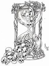 Hourglass Tattoo Broken Template Coloring Pages sketch template