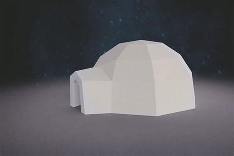 igloo papercraft pattern diy origami model downloadable