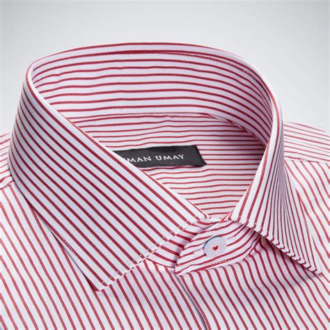 red pin striped cotton mens shirt peyman umay