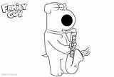 Saxophone Brian Coloring Pages Playing Guy Family Printable Kids sketch template