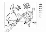 Sponge Bob Numbers Colour Worksheet Preview sketch template