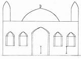 Mosque Template Outline Coloring sketch template
