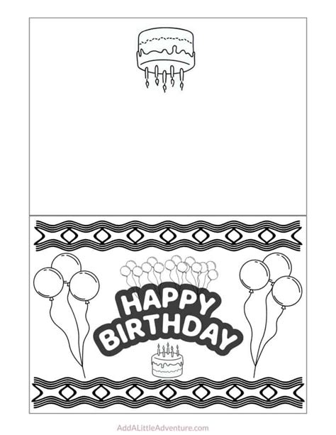 foldable printable birthday cards  color