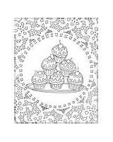 Cupcakes Coloring Cupcake Pages Galore sketch template