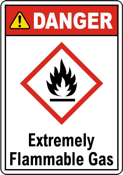 danger extremely flammable gas ghs sign claim   discount