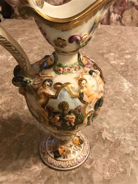 large italian  capodimonte decorative painted porcelain vase etsy canada