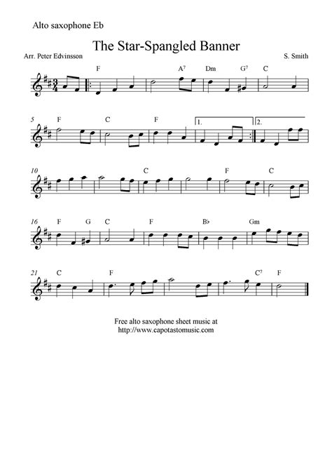 alto saxophone beginner sheet