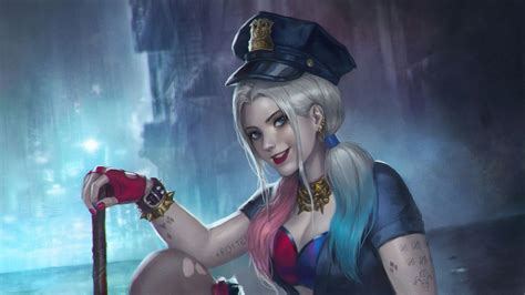 harley quinn is sitting with a hat 4k hd harley quinn wallpapers hd