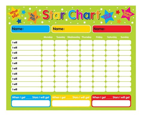 star reward chart printable printable templates