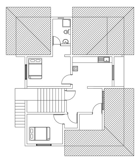 floor plan  double story house plan dwg net cad blocks  house plans