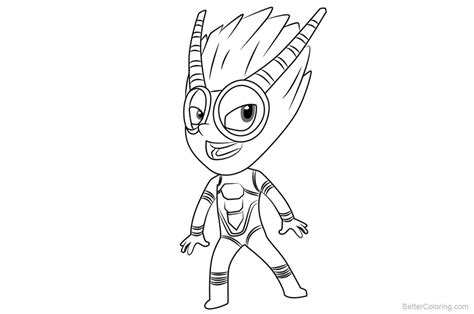 pj masks coloring pages firefly  printable coloring pages
