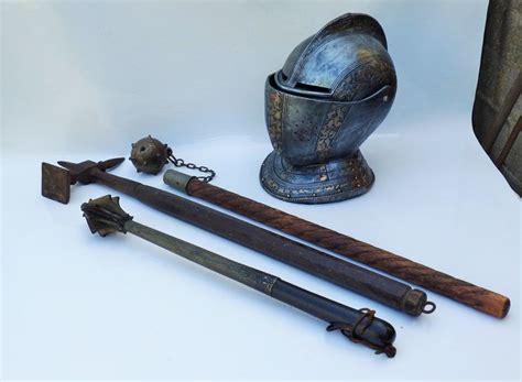 onbekend vizierhelm knots goedendag en oorlogshamer middeleeuws blanke wapens catawiki