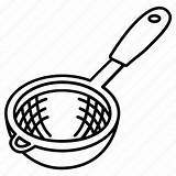 Icon Sieve Strainer Strain Sifter Icons Utensil Ladle Kitchen Set Vector sketch template