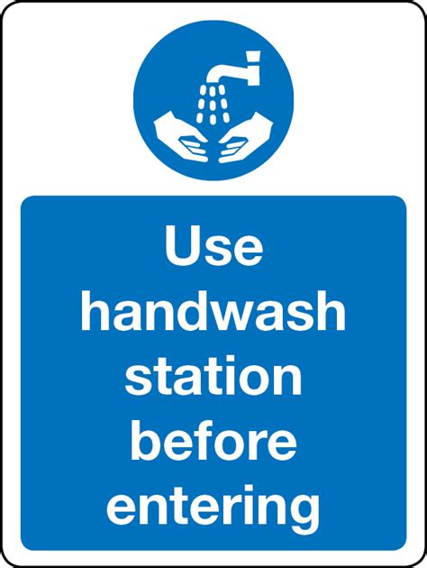 hand wash station  entering sign stocksigns
