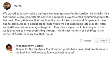 respond   single airbnb review