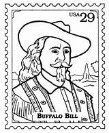 Stamp Coloring Pages Buffalo Postage Stamps Bill Bills Sheets Colouring Elvis Activity Printable Hickok Wild People Presley Colorear Para Louis sketch template