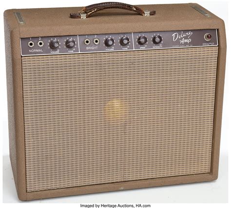fender deluxe brown guitar amplifier serial  lot  heritage auctions