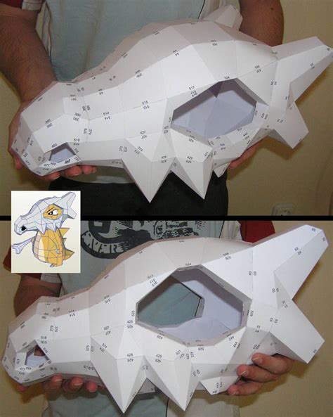 Pepakura Cubone Skull Helmet By Distressfasirt Paper Crafts