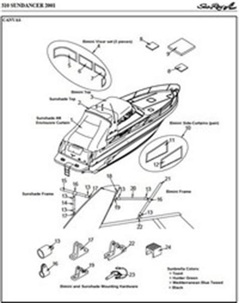 photo  sea ray  sundancer   parts manual canvas drawing bimini top bimini visor