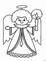 Christmas Coloring Pages Angel Kids Drawing Printable Clipart Print Colouring Color Simple Drawings Getdrawings Google Book Merry sketch template