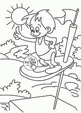 Swimming Kids Water Park Drawing Coloring Pages Pool Getdrawings Summer sketch template
