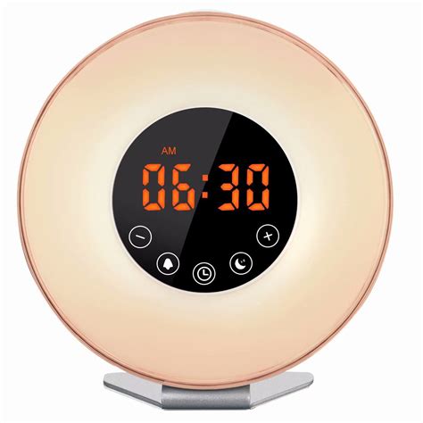 victsing sunrise alarm clock digital wake  light alarm clock  selectable  colors