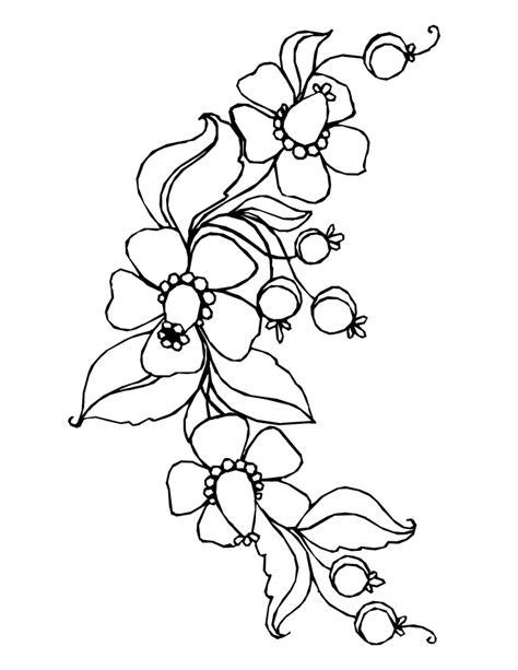 spring flowers coloring page garland  flowers
