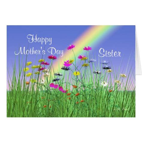 happy mothers day for sister spring flowers card zazzle