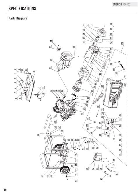 specifications parts diagram champion power equipment  user manual page