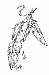 Lineart Feather Plumage Desenho Feder Indianer Plume Pencil Jagua sketch template