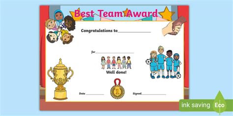 team award certificate teacher  twinkl