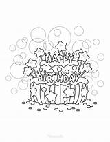 Coloring Pages Birthday Happy Pdfs Printable Cake sketch template