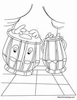 Tabla Coloring Pages Kids sketch template