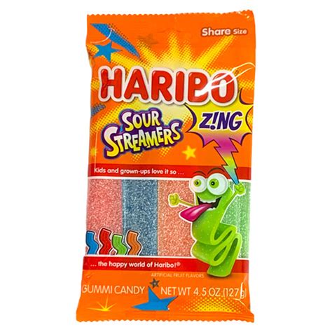 Haribo Sour Streamers Gummy Candy Strips 4 3 Oz The Taste Of Germany