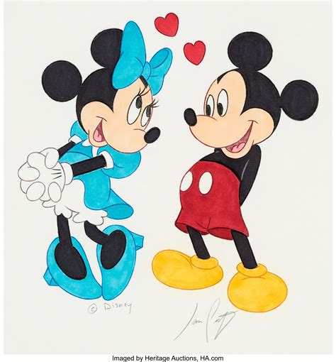 mickey mouse  minnie mouse illustration original art  jason lot  heritage auctions