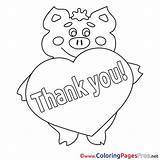 Coloring Thank Heart Piggy Kids Pages Sheets Sheet Title sketch template