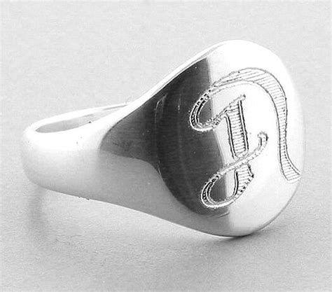 13mm initial monogram engraved signet ring 925 sterling silver uni